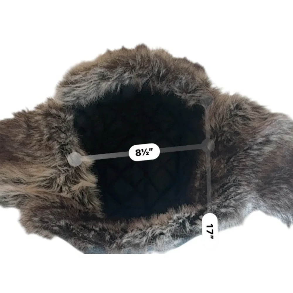 Unbranded Unisex Aviator Trapper Hat XXL Black Faux Fur Ear Flap Winter Ski Hun